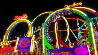 Olympia Looping Roller Coaster: Night & Daytime POV