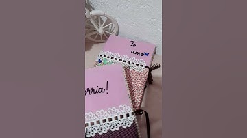 caderno decorado com tecido e e.v.a