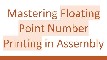 Mastering Floating Point Number Printing in Assembly