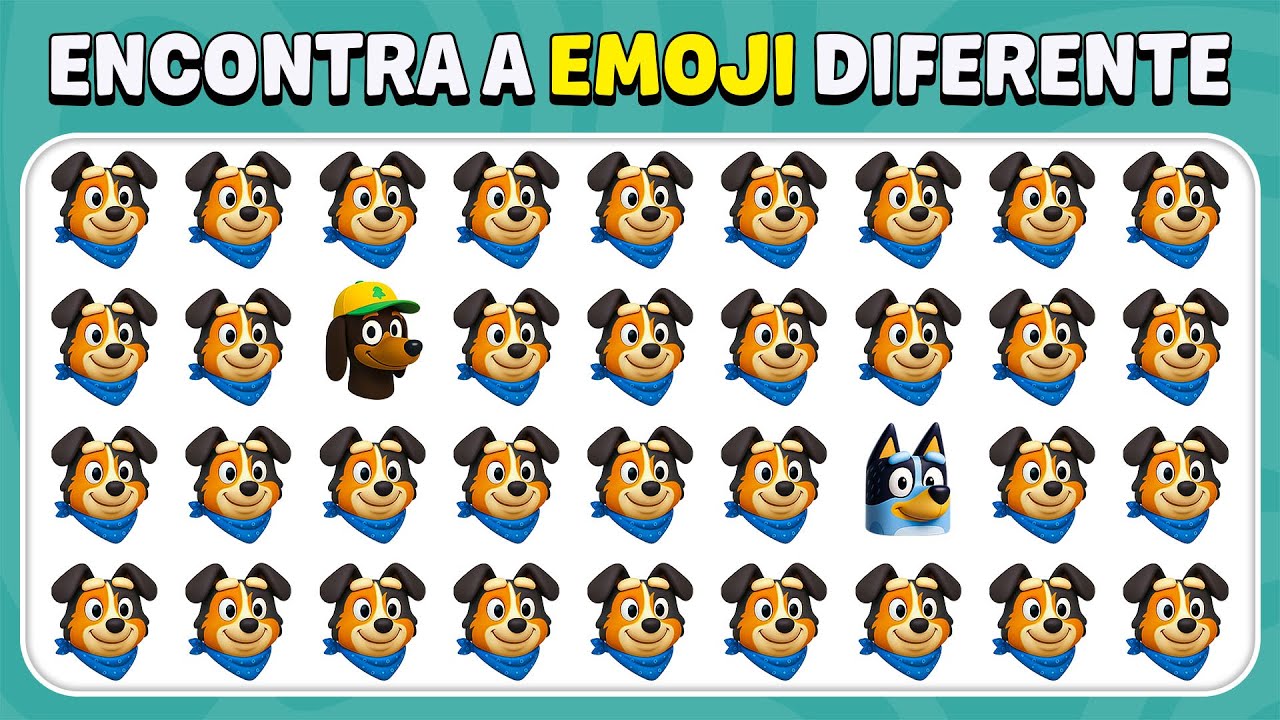 Encontre O Emoji Diferent - Edição Bluey 🐶💙👨‍👩‍👧‍👦 | Só 1% Consegue Encontrar 👀🔥 | Abelha De Teste