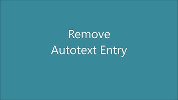 Autotext   Building Blocks