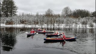 Сплав Дедов Морозов на байдарках по Колпи в Бабаево