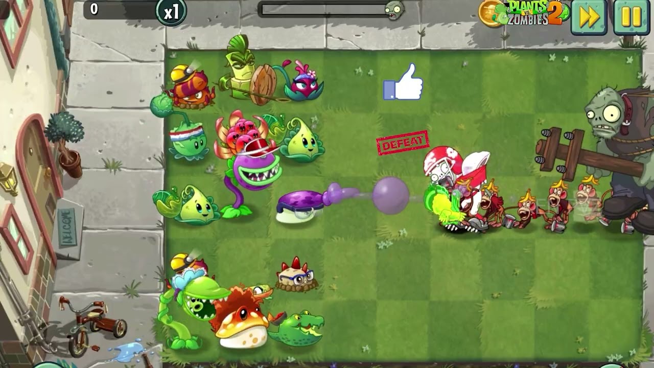PVZ 2 - Random 5 Plants Team Vs Monkey & Gargantuar Zombies  - Who's the stronger ? 