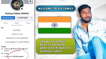 How to connect direct Facebook and refresh date fix Sushant sabne