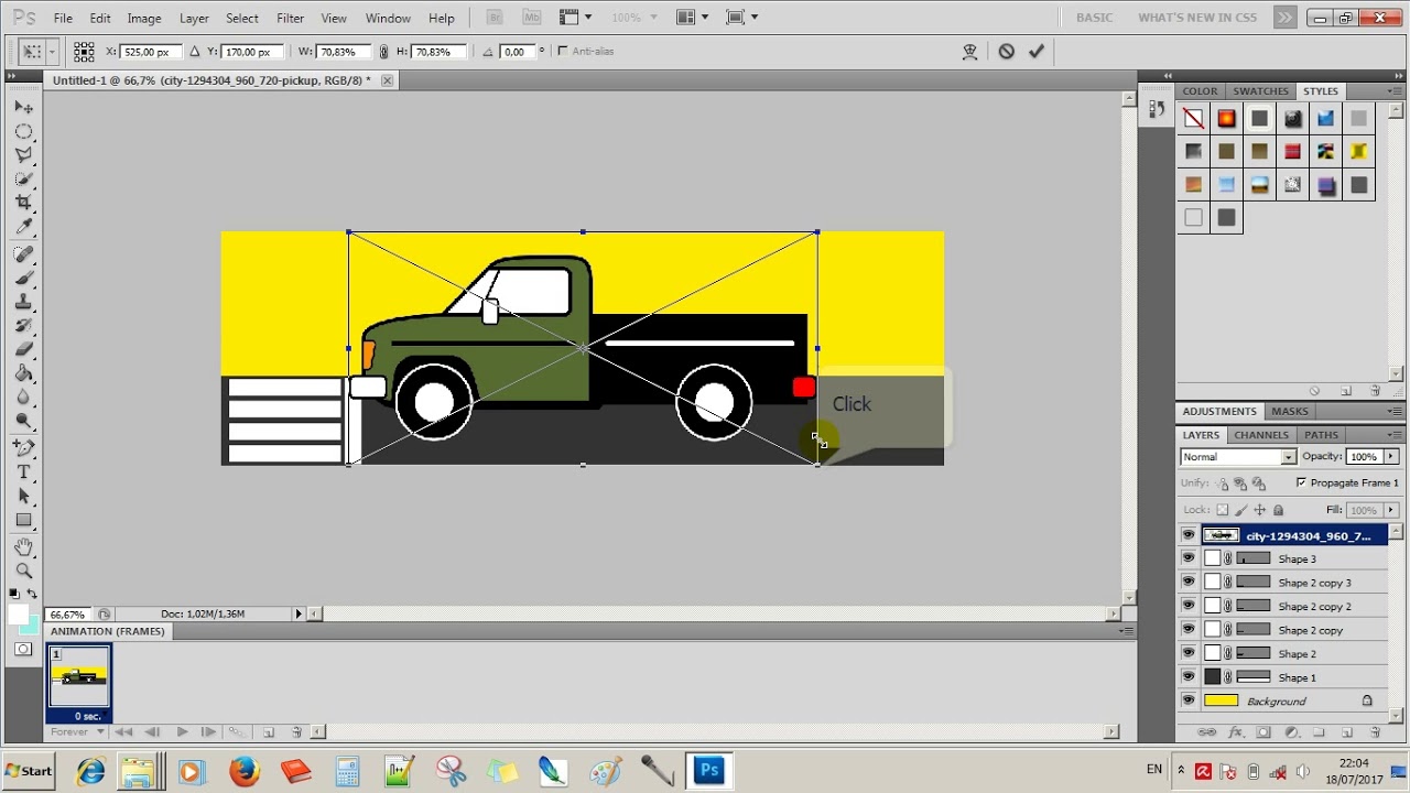 Tutorial Pembuatan Animasi Mobil Bergerak Di Photoshop Cs 5 YouTube