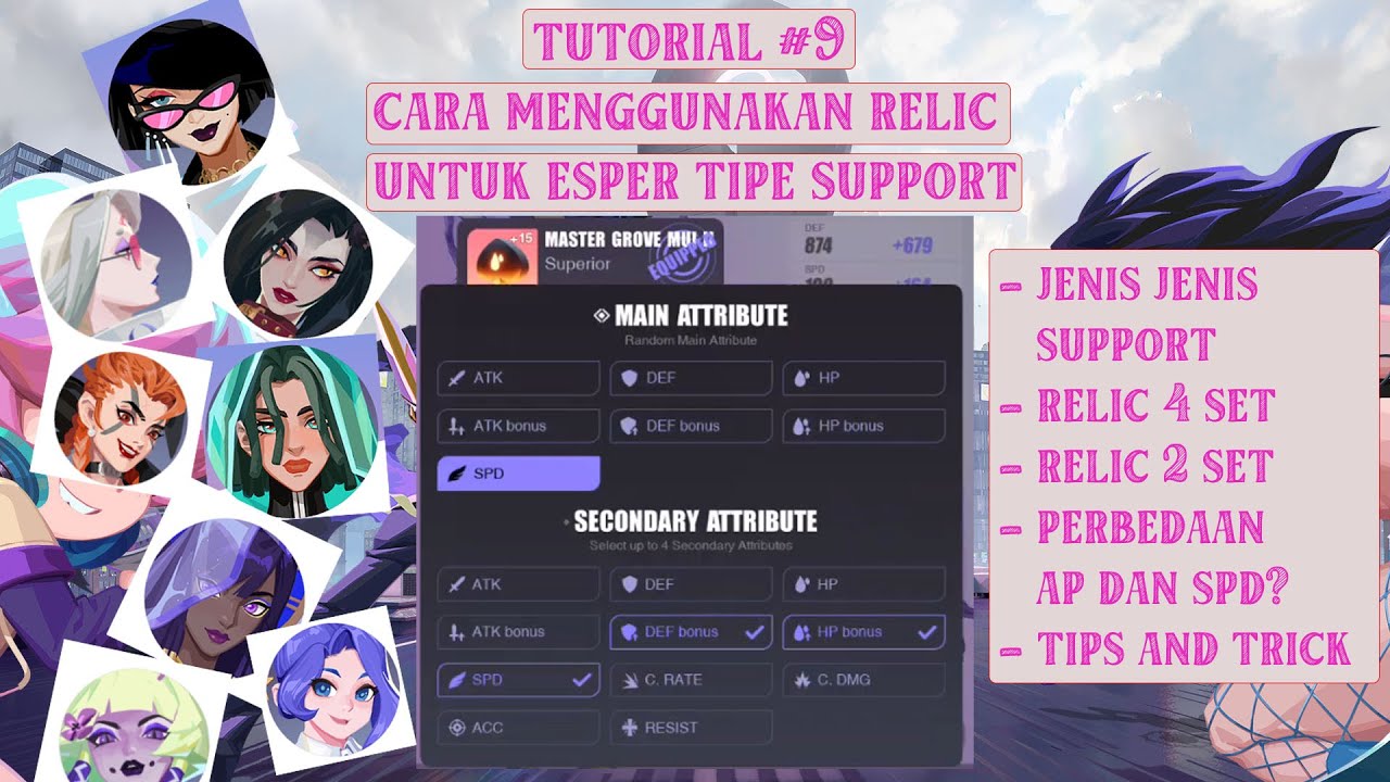 [Dislyte - Indonesia] Tutorial #9 Cara menggunakan relic untuk esper tipe SUPPORT