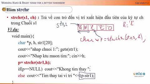 (Lập trình C++) Bài 81  Hàm strchr,strstr   tìm ký tự, chuỗi
