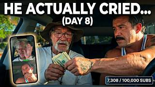 Day 8 giving homeless people money for 100k subs