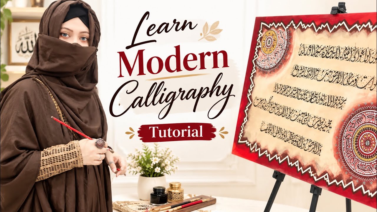 How To Write Arabic Calligraphy With Qalam On Canvas |For Beginners ...