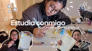 📚✨ una tarde conmigo estudiando + haciendo apuntes bonitos // plumones, recomendaciones y tips ☕️🌷