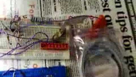 Microchip PIC16F877 flashing LED.