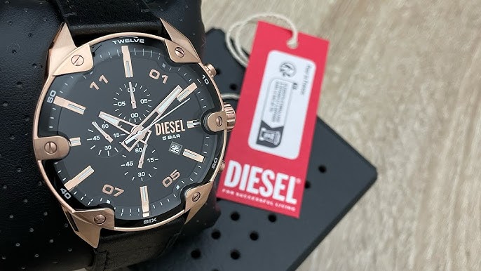 Stainless - Chronograph DIESEL YouTube Spiked Watch Tone Steel DZ4629 Two