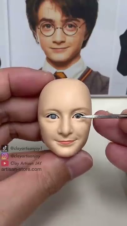Harry Potter's head made from polymer clay, sculpture timelapse【Clay Artisan JAY】#Shorts