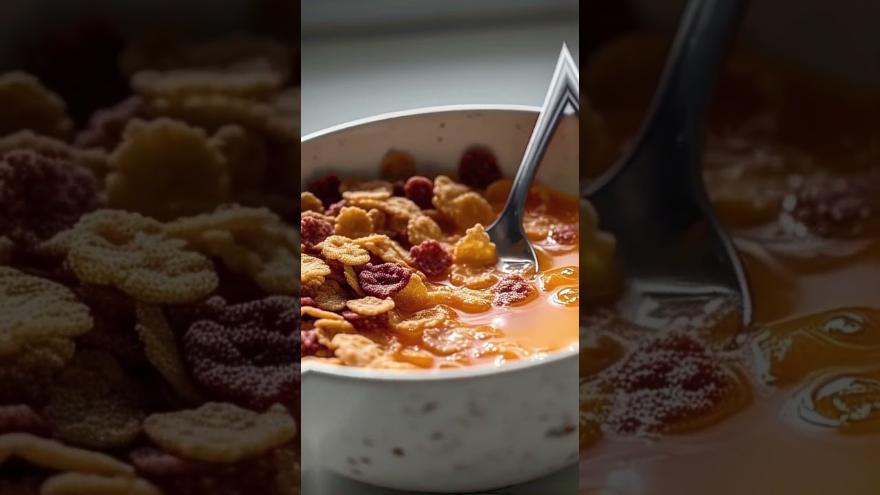 Cold, wet cereal mixed with orange juice 