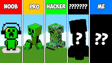 Pixel Art (NOOB vs PRO vs HACKER vs ??? vs ME) Creeper Minecraft