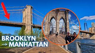 NYC Walking Tour 4K | Brooklyn Bridge Walk from Brooklyn to Manhattan (Morning)