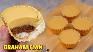 Graham Flan Cupcakes [ No Steam, No Bake, No Oven, No Mixer ]