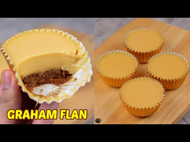 Graham Flan Cupcakes [ No Steam, No Bake, No Oven, No Mixer ] class=