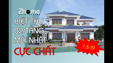 Biệt thự 2 tầng mái Nhật hiện đại 250m2 chỉ với 1,5 tỷ cực chất | Kiến trúc Zhome - ZH055