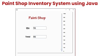 Paint Shop Inventory System using Java