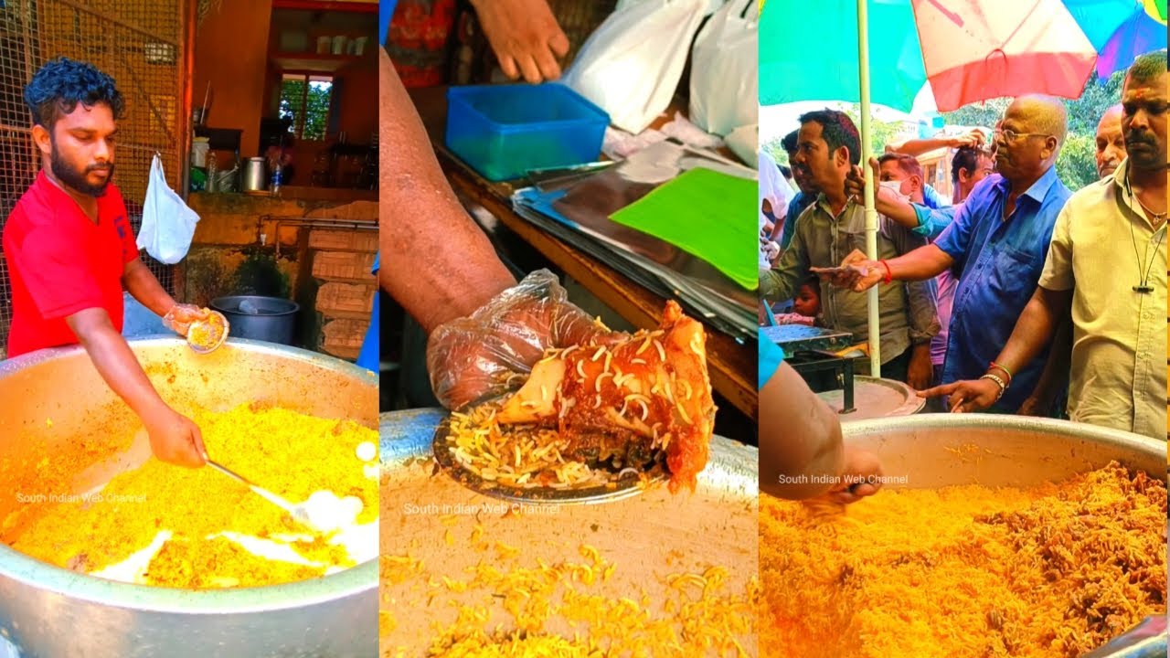 Chicken Biryani Street Food Semma Kootam in Pondicherry Indian Street
