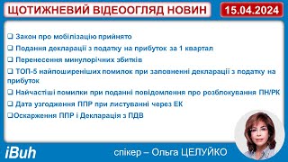 15.04.2024. Бухгалтерські новини. Відеоогляд