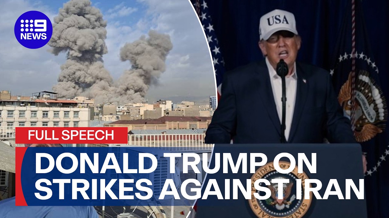 IN FULL: Trump's chilling speech to Iran | 9 News Australia