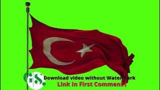 Turkish Flag Green Screen Video