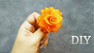 Ribbon flower work | Ribbon flower hair clips | Flower making | baby ribbon hand work