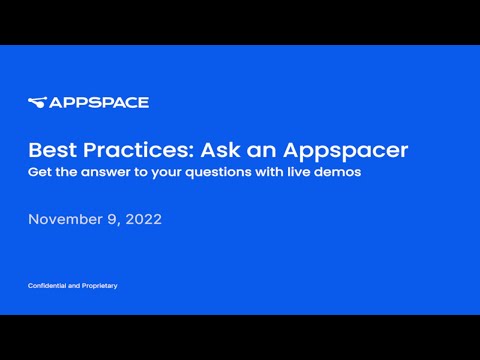 Best Practices Ask an Appspacer