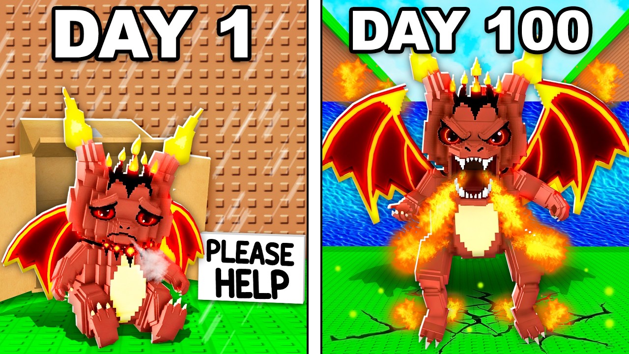 I Survived 100 Days As Magmew In Escape Tsunami...