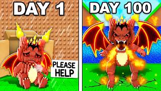 I Survived 100 Days As Magmew In Escape Tsunami...