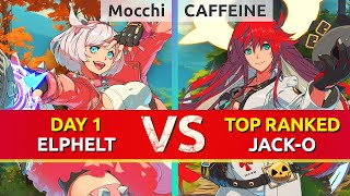 GGST ▰ Mocchi (Day 1 Elphelt) vs CAFFEINE (TOP Ranked Jack-O). Guilty Gear Strive