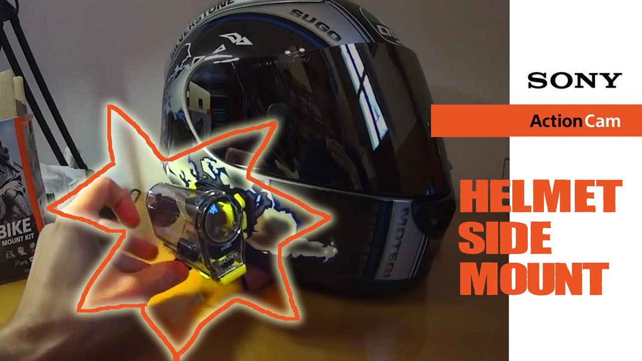 Sony Action cam helmet side mount --- monaje lateral casco - YouTube