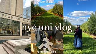 7AM productive vlog 🍂📚 | Amazon intern, studying for finals, apple orchard (climbing trees)