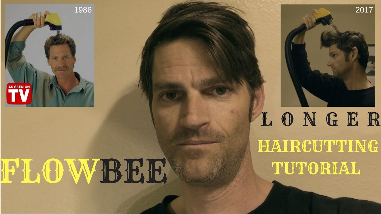 cutting hair with flowbee