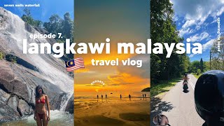 langkawi island travel vlog 🏝️🇲🇾 seven wells waterfall, secret beach &amp; kuah town night market