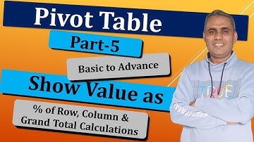 Pivot table show value as | Pivot table options in Hindi | Part-5
