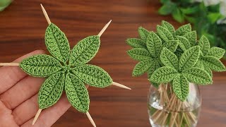 Everyone Is Making This Easy Crochet Leaves With Toothpicks