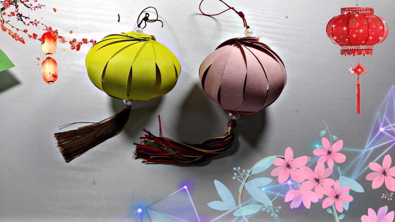 CARA MEMBUAT LAMPION DARI KARTON HOW TO MAKE LANTERN 