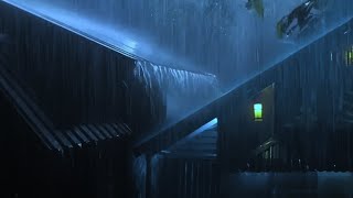 【大雨と雷の音・立体音響】すぐに眠るために必要なすべて - 夜のきしむブリキの屋根に激しい雨と激しい雷が鳴り響く- トタン・屋根のある場所で聞くきれいな雨の音！