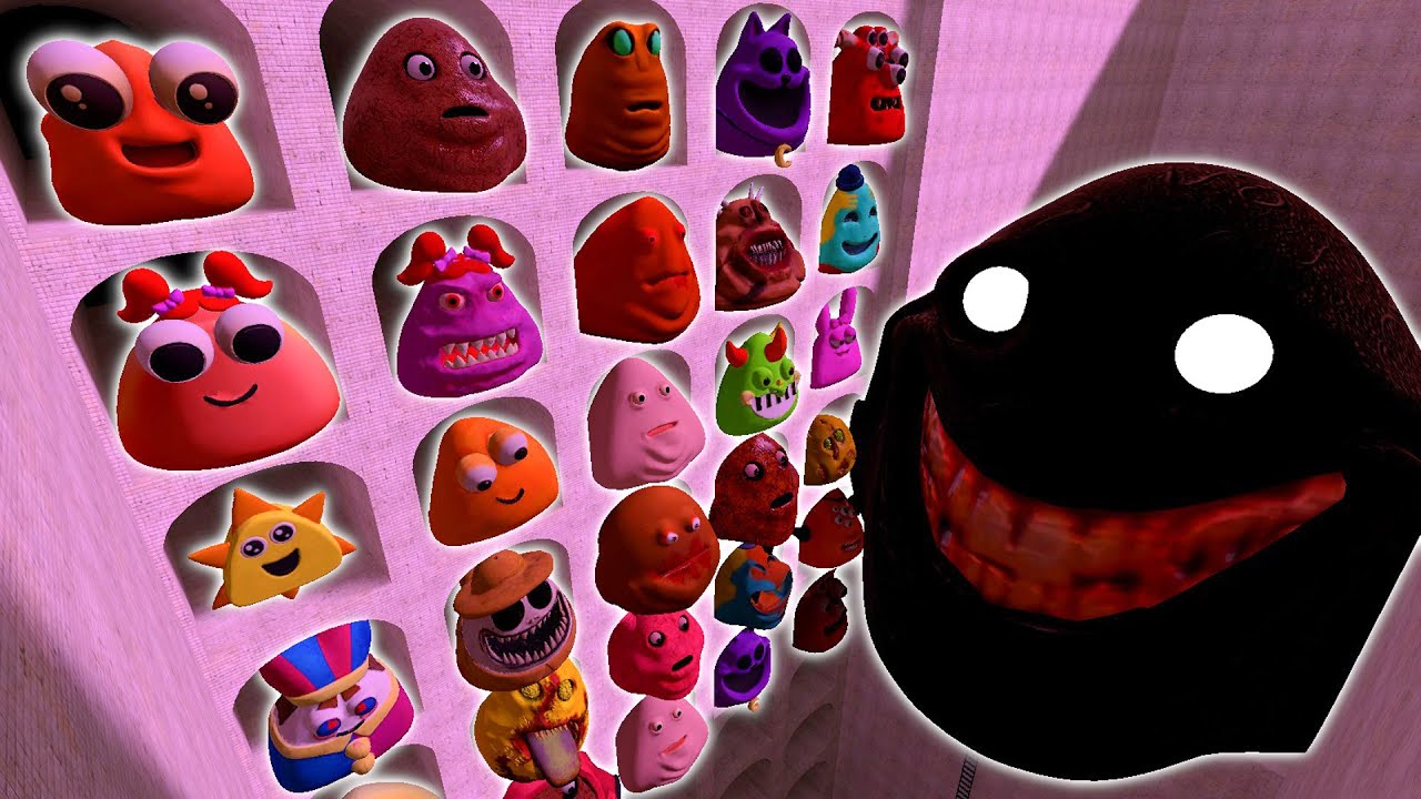 🔮 ABYSS POOL SPARTAN KICKING ALL NEW POU FROM BOU'S FAMILY and SPRUNKI POU in Garry's Mod!!!!