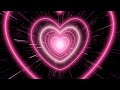 Neon Pink Heart Light Tunnel💖Animated Background Video Loop 4 Hours