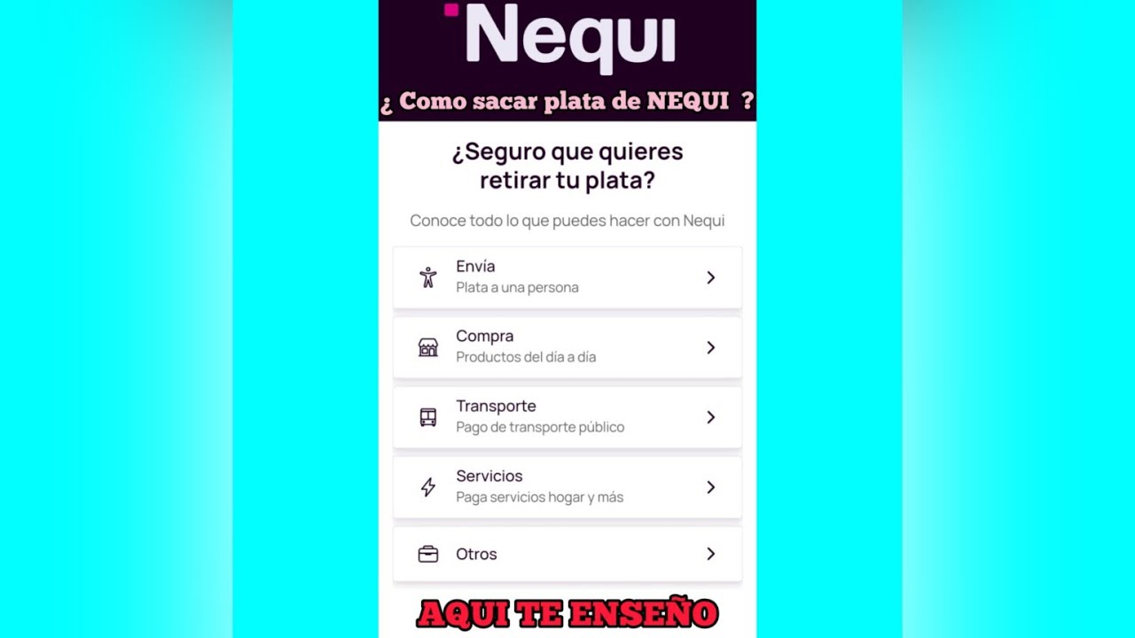 como sacar dinero de NEQUI por corresponsal