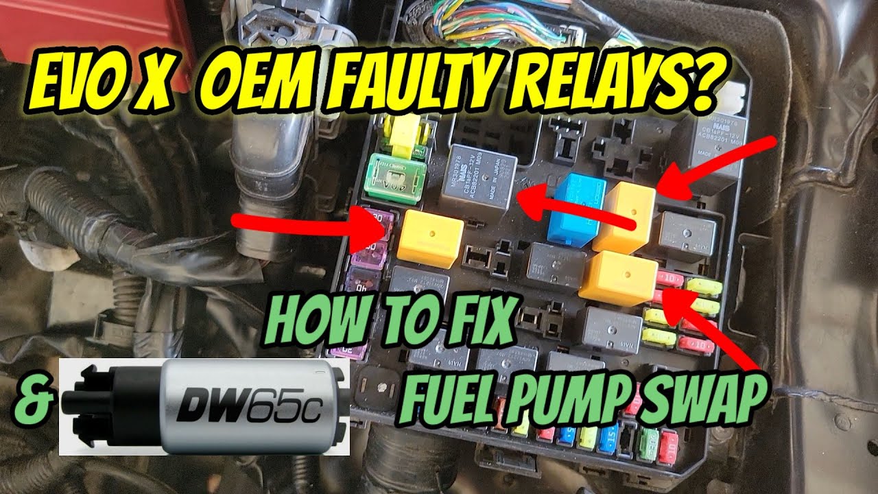 EVO X Relay  Swap and Deatschwerks 65C Fuel Pump Install | Abandoned EVO X build Part 6