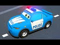 Blue Police Car & Race Cars - Magic Hat | Motorville - 3D Cars Cartoon for Kids