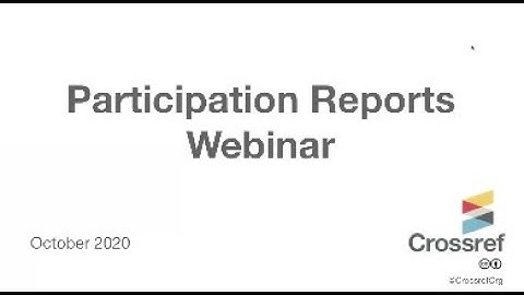 Participation Reports webinar