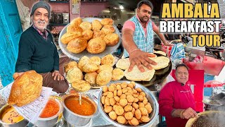 Ambala Breakfast Tour | Poori Cholley | Beegha Kulcha | Rawalpindi Cholley Ambala Street Food