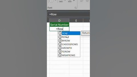 Serial Number- Excel tips & Tricks #exceltips  @MHD2.0Creation