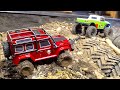 MUDDiNG & TOWiNG a STUCK, RED LR DEFENDER, after I UNBOX IT! (RGT 1/24 scale)